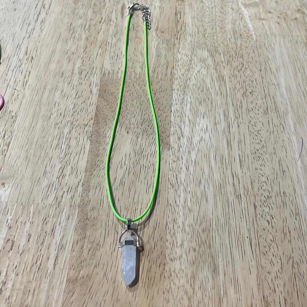White marble stone necklace